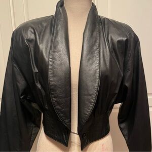 Soft Leather Corset Style Black Elegant Leather Women's Jacket Vintage